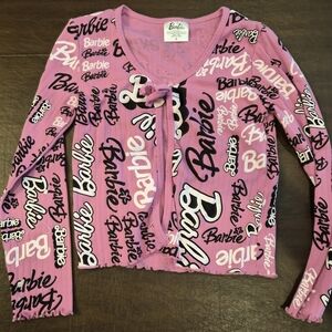 Barbie Pink Long Sleeve Cardigan And Tank Top 2 Piece Set YS Sz 8